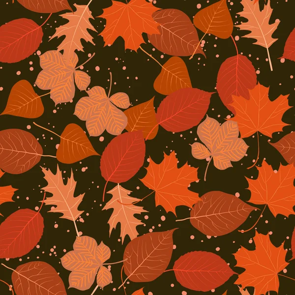 Modèle sans couture de feuilles colorées d'arbres — Image vectorielle