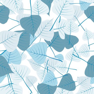 Mavi huş yaprakları dikişsiz desen