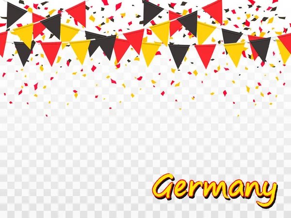 Seamless pattern of Germany flags, confetti — Stock Vector