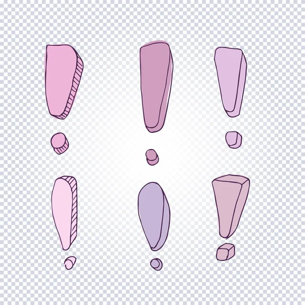 Elle çizilmiş karalama ünlem işaretleri seti