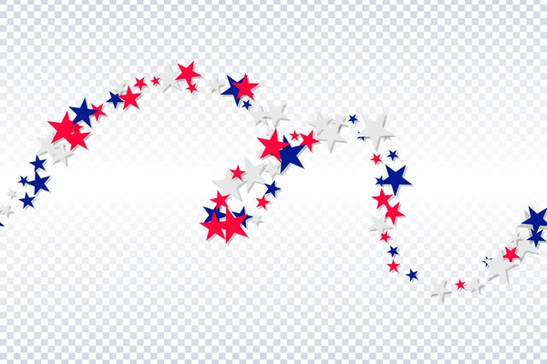 Horizontal Patrón sin costura de azul rojo, estrellas — Vector de stock