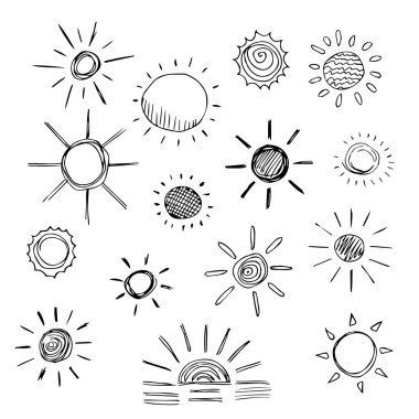 Vektör güneş simgeler kümesi