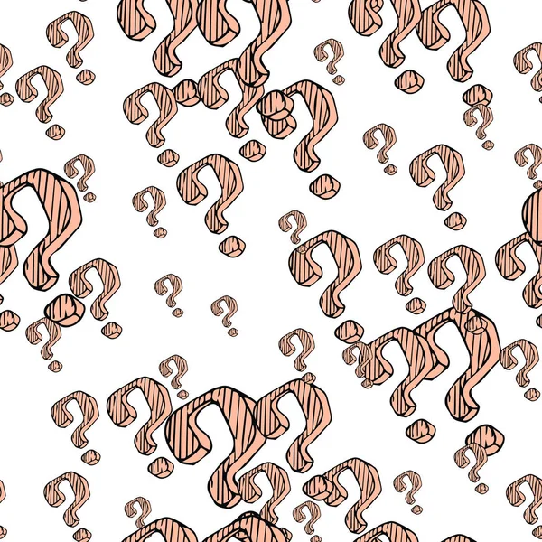 Schema senza soluzione di continuità doodle domande punti impostati — Vettoriale Stock