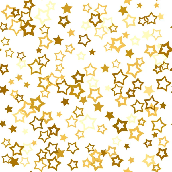 Kusursuz desenli Altın yıldızlı konfeti — Stok Vektör