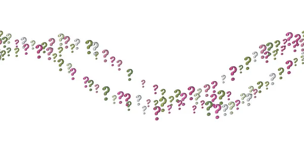 Naadloze patroon doodle vragen markeringen instellen — Stockvector