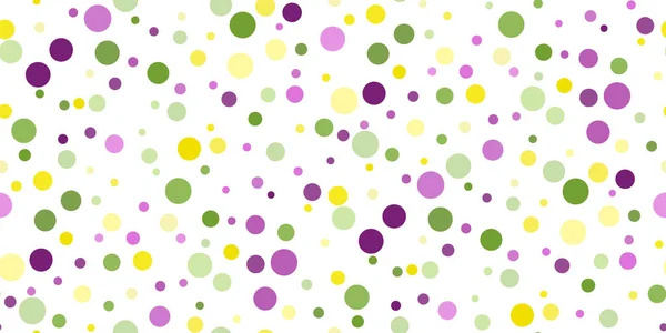 Seamless Horizontal Pattern Beautiful Geometric Yellow Green Purple Confetti White — Stock Vector