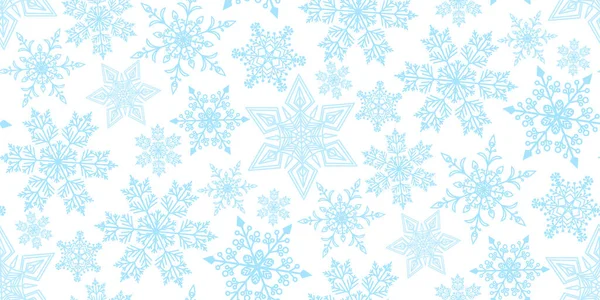 Hermoso Fondo Navidad Sin Costuras Con Varios Copos Nieve Grandes — Vector de stock