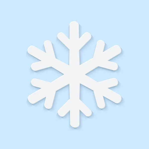 Papel Realista Floco Neve Volumétrico Branco Azul Símbolo Decoração Temporada — Vetor de Stock