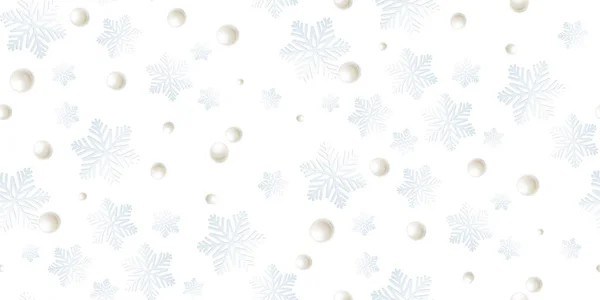 Magnifique Motif Sans Couture Avec Flocon Neige Papier Boule Neige — Image vectorielle