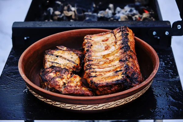 Grilovaný Hovězí Steak Grilu — Stock fotografie