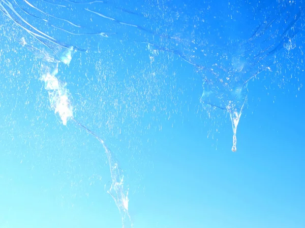 Big Bubble Bursting Sky Sky Bright Blue Bursting Bubble Transparent — Stock Photo, Image