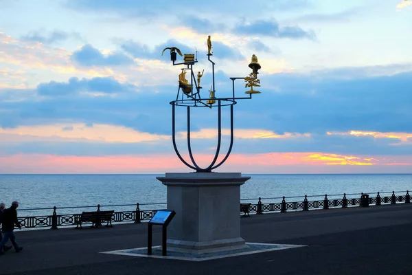 Artists Plinth Hove Seafront Promenade Brighton Delicate Metal Constellation Sculpture — Stock Photo, Image