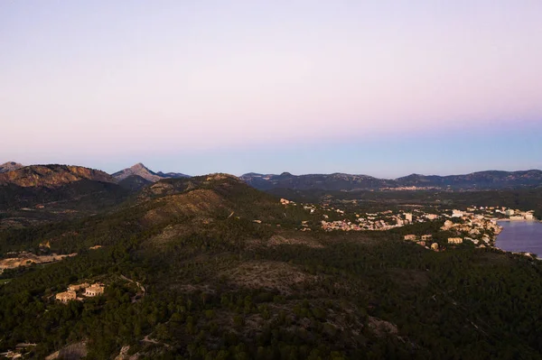 Andratx, Mallorca, Ispanya, Balearic Adaları Cap Andritxol Kulesi 'nden hava fotoğrafçılığı