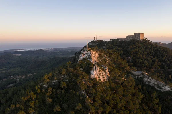 Mallorca Felanitx bulunan San Salvador Sanctuary havadan görüntü
