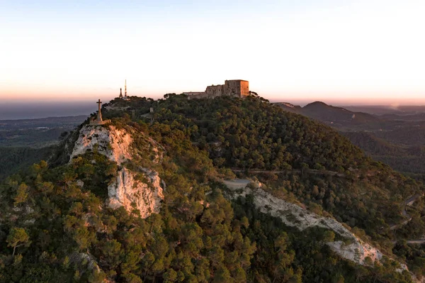 Mallorca Felanitx bulunan San Salvador Sanctuary havadan görüntü