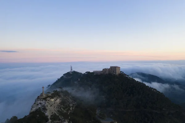 Mallorca Felanitx bulunan San Salvador Sanctuary havadan görüntü