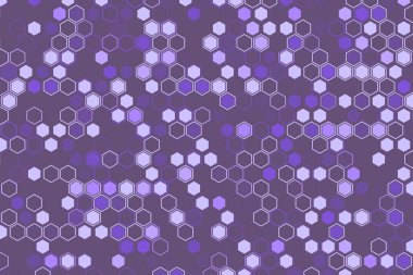 Altıgen elementli fütüristik teknoloji çizimi. Soyut altıgen arkaplanı. 