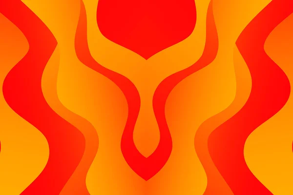 Quema Fuego Llama Fondo Ondulado Naranja Rojo Abstracto Con Líneas — Vector de stock
