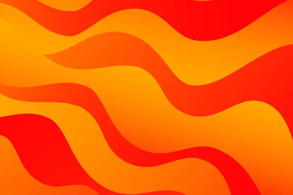 Fondo Ondulado Naranja Rojo Abstracto Con Líneas Curvas Quema Fuego — Vector de stock