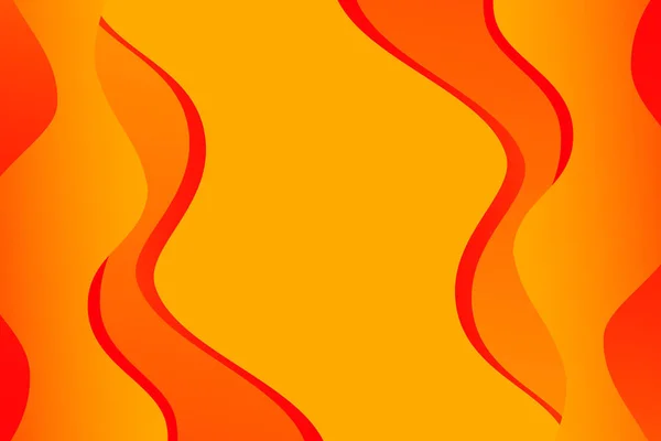 带有曲线线的橙色和红色波浪背景 烧了它开火 — 图库照片