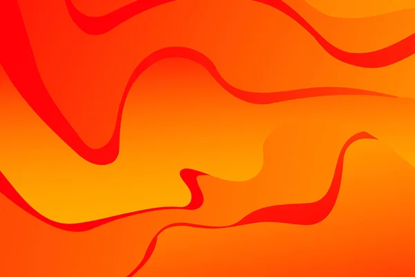 Astratto Sfondo Arancio Rosso Ondulato Con Linee Curve Lava Brucia — Vettoriale Stock