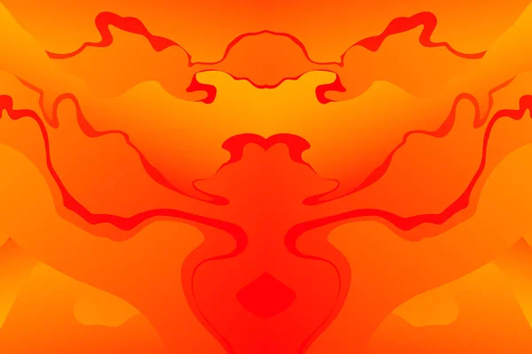 Fondo Ondulado Naranja Rojo Abstracto Con Líneas Curvas Lava Quema — Vector de stock