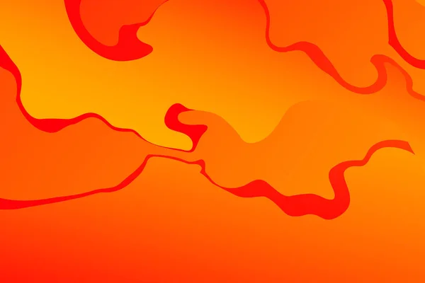 Absztrakt Narancssárga Piros Hullámos Háttér Görbe Vonalakkal Láva Égés Tűz — Stock Vector