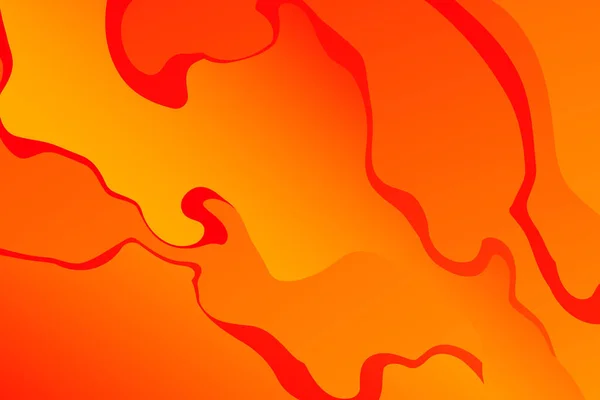 曲線のあるオレンジ色と赤色の波状の背景 溶岩だ 燃やせ 火事だ — ストックベクタ