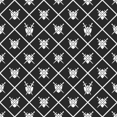 Kalkan ve kılıç kusursuz desen.