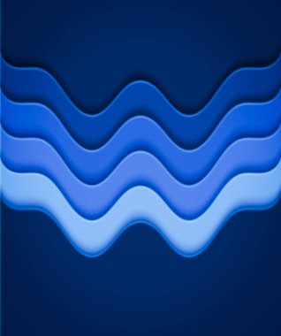 Dalgalı kağıt kesimi arka plan. Görüntü. Tasarımınız için bulanık efektli soyut kıvrımlı dalga. Eğri çizgileri olan illüstrasyon.