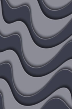 Dalgalı kağıt kesimi arka plan. Görüntü. Tasarımınız için bulanık efektli soyut kıvrımlı dalga. Eğri çizgileri olan illüstrasyon.