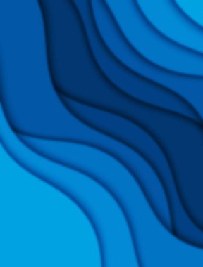 Dalgalı kağıt kesimi arka plan. Görüntü. Tasarımınız için bulanık efektli soyut kıvrımlı dalga. Eğri çizgileri olan illüstrasyon.