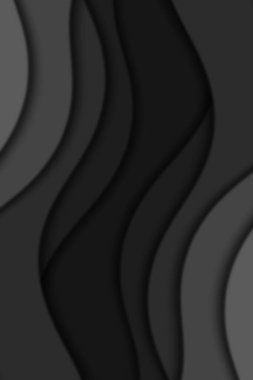 Dalgalı kağıt kesimi arka plan. Görüntü. Tasarımınız için bulanık efektli soyut kıvrımlı dalga. Eğri çizgileri olan illüstrasyon.