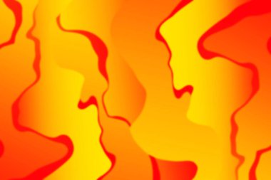 Tasarımınız için bulanık efektli soyut yanık kıvrımlı dalga. Alevli kıvrımlı çizgiler. Dalgalı kağıt kesimi arka plan. Yanan ateş dalgaları.