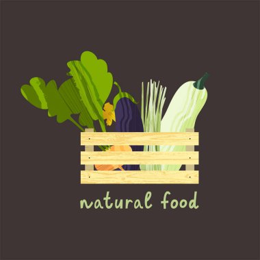 Ahşap kutusunda sebze kümesi