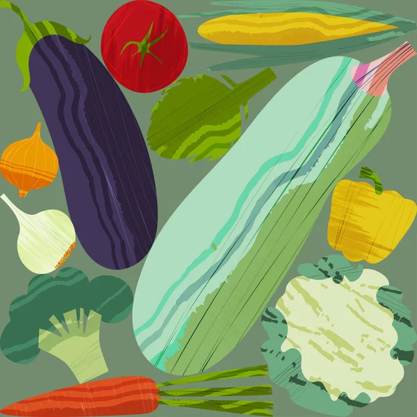 Gemüseset vorhanden. Vektorillustration — Stockvektor