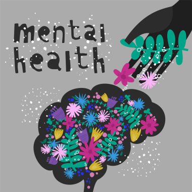 Mental health. Vector illustration clipart
