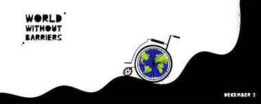 Vektör çizim tekerlekli sandalye düz el çekilmiş