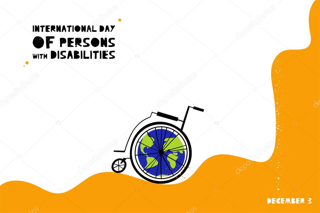 Wheelchair flat hand drawn vector illustration