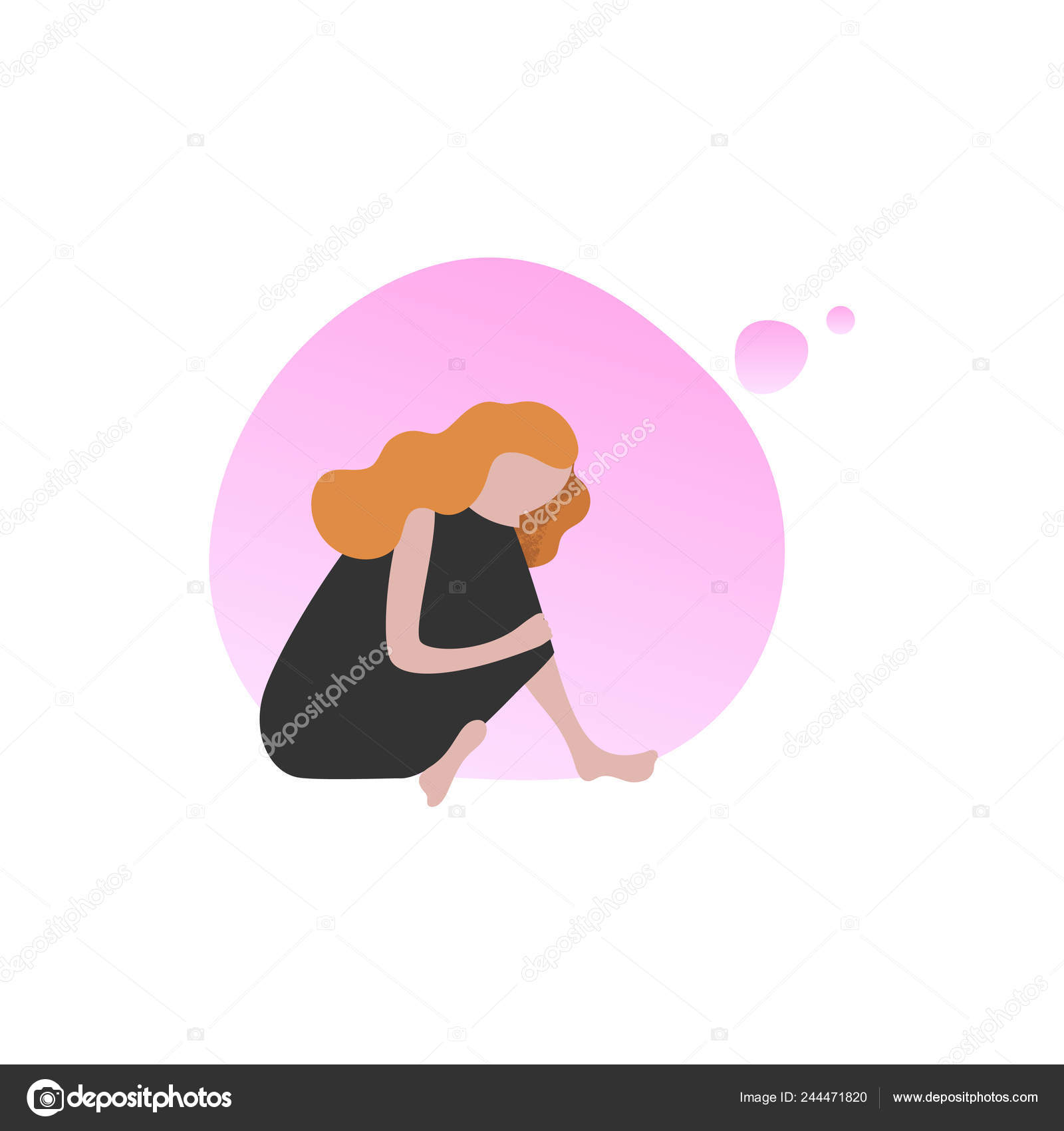 夢のような女性フラット ベクトル図 ストックベクター C Fierysnake