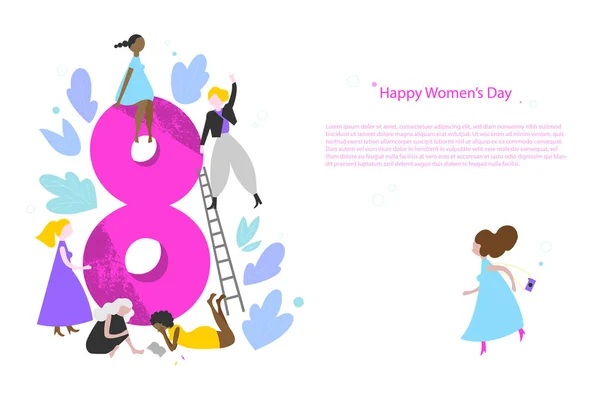 Modèle de bannière vectorielle Happy Womens Day — Image vectorielle