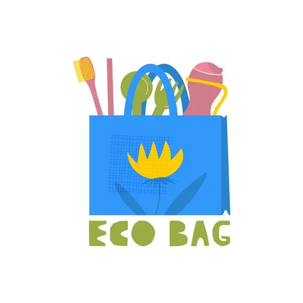 Οικολογική τσάντα εικονογράφηση διάνυσμα — Διανυσματικό Αρχείο