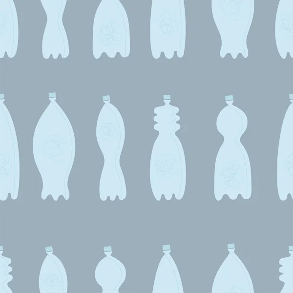 Plastic bottles vector color seamless pattern — Stock Vector