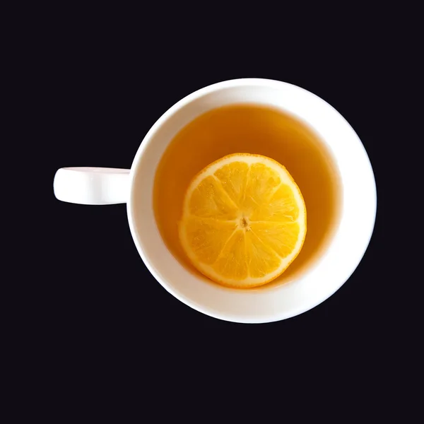 ホット緑茶レモン スライス — ストック写真