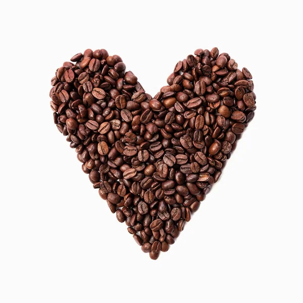 Heart shape coffee beans — Stock Photo, Image