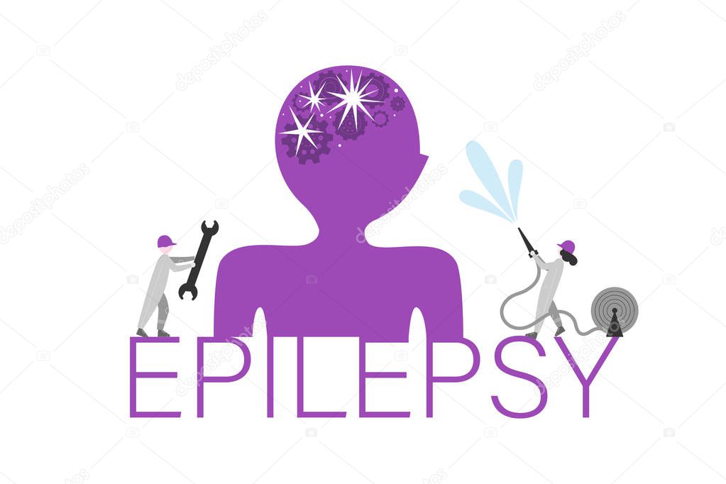 Epilepsy word concept flat vector banner