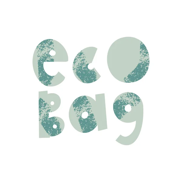 Eco påse tecknad bokstäver — Stock vektor