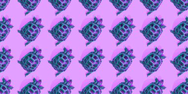 Pembe arka planda kaplumbağa