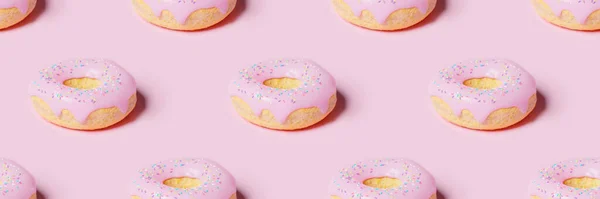 Padrão de donut rosa — Fotografia de Stock