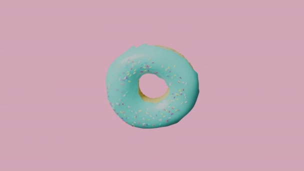 Donut azul giratorio — Vídeo de stock